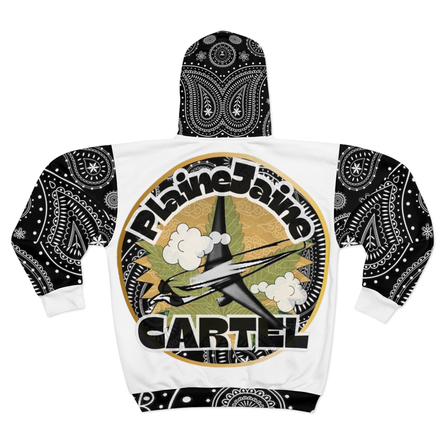 “Late NightTryP Paisley,” (White) Fligh or Die: Plaine Jaine 101, Hoodie