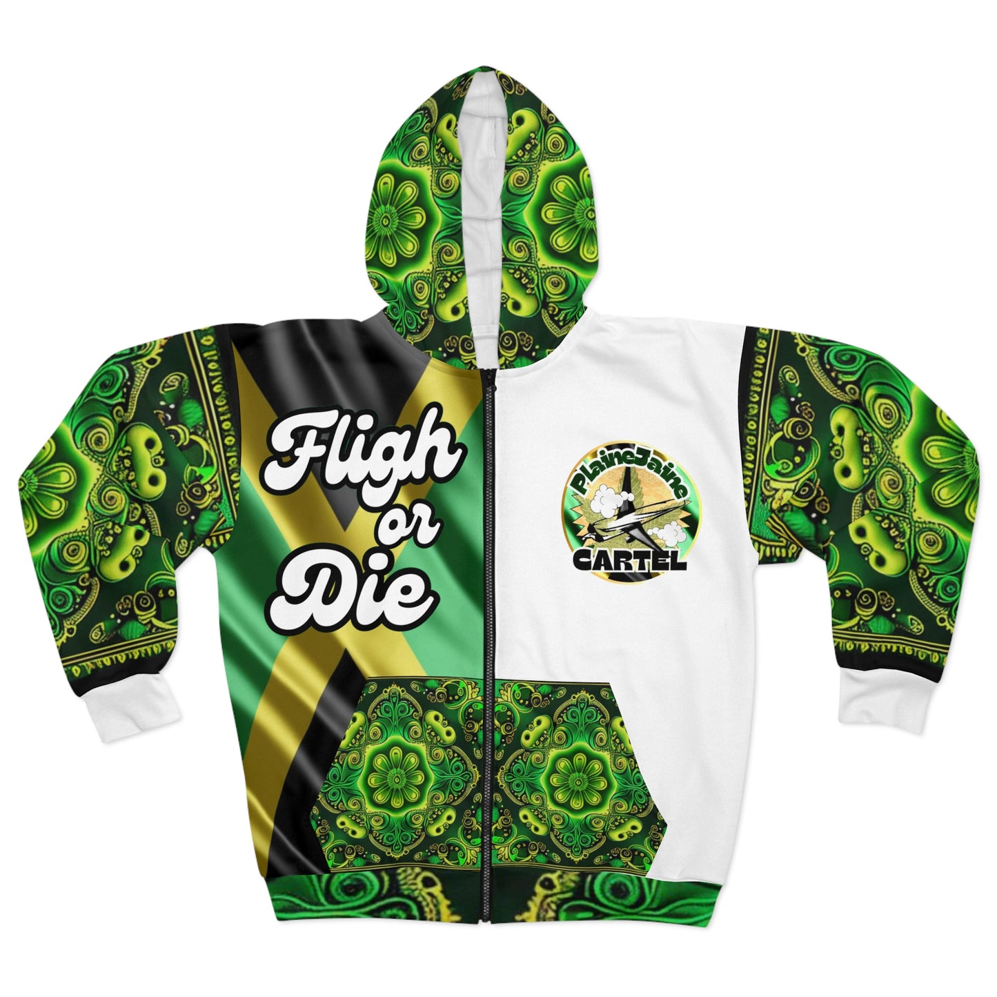 Plaine Jaine Cartel “EYE Love Jamaica,” (White), Hoodie