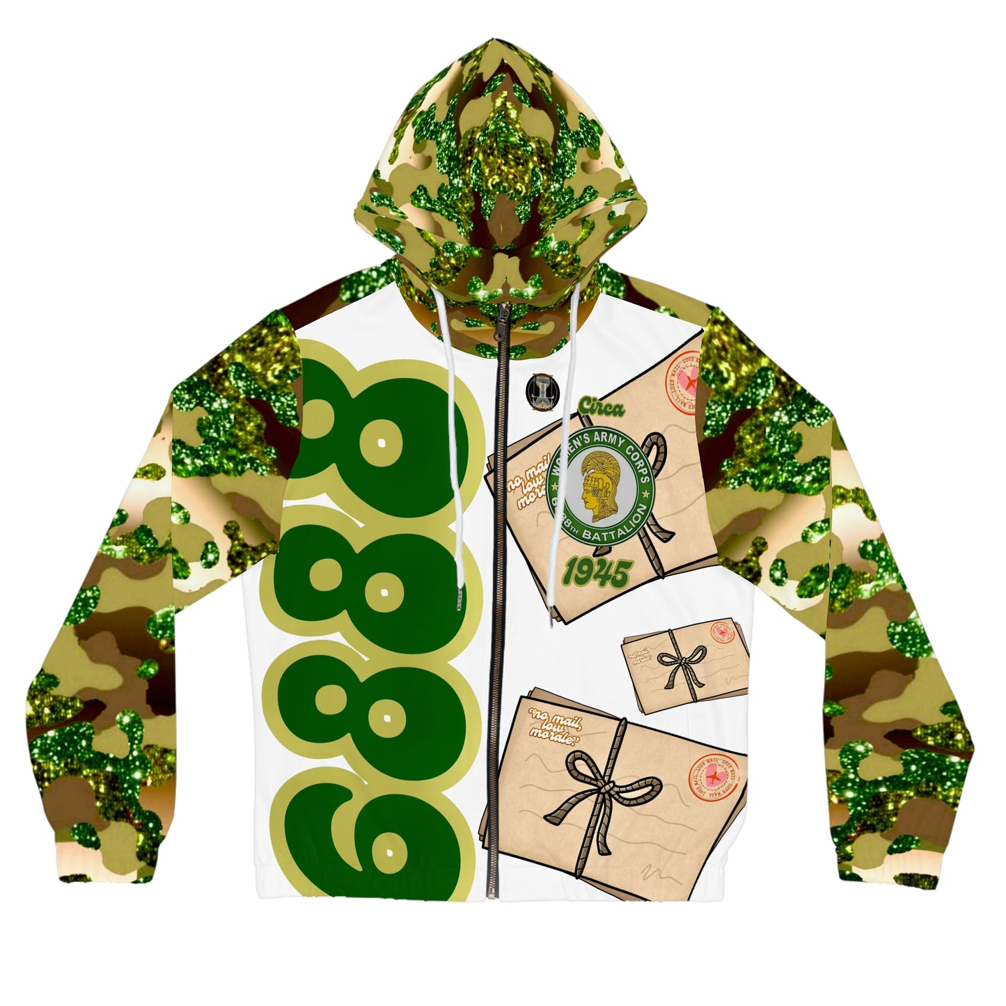 Women’s, “No Mail, Low Morale” Full-Zip Hoodie by Jane Dough Cartel